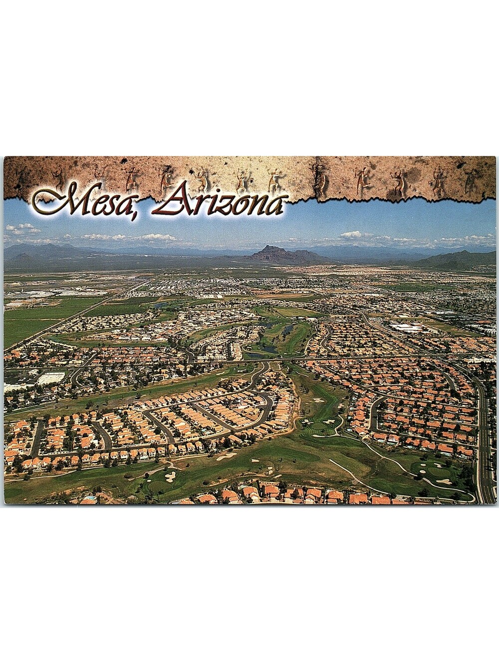 Vintage Postcard Mesa Arizona City Skyline Scenic View